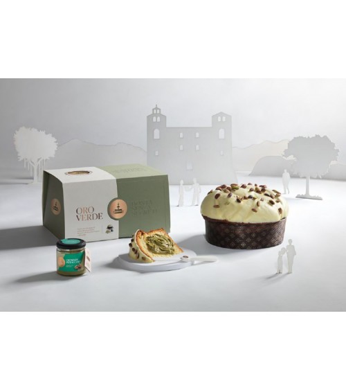Panettone Fiasconaro Oro Verde et crème de pistache 1000g